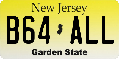 NJ license plate B64ALL