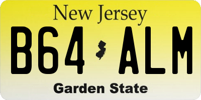 NJ license plate B64ALM