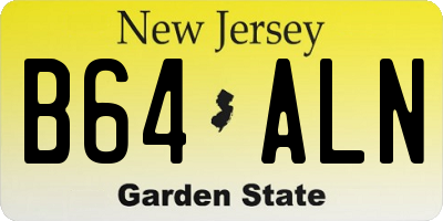 NJ license plate B64ALN