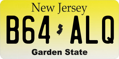 NJ license plate B64ALQ