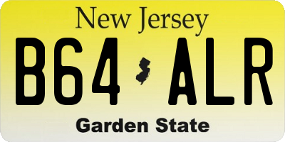 NJ license plate B64ALR