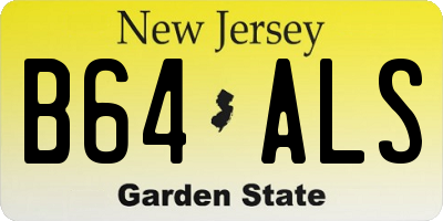 NJ license plate B64ALS