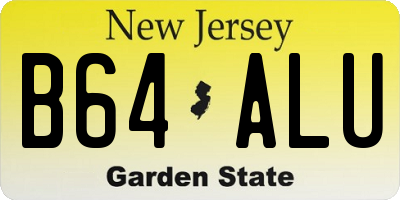 NJ license plate B64ALU