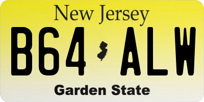 NJ license plate B64ALW
