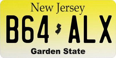 NJ license plate B64ALX