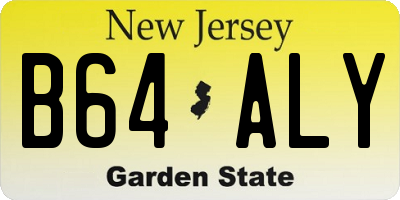 NJ license plate B64ALY