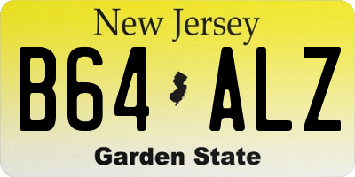 NJ license plate B64ALZ