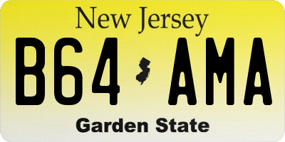 NJ license plate B64AMA