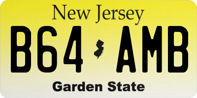 NJ license plate B64AMB