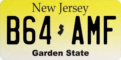 NJ license plate B64AMF