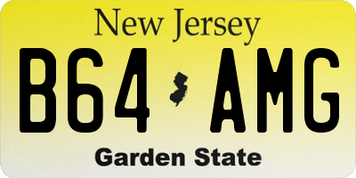 NJ license plate B64AMG