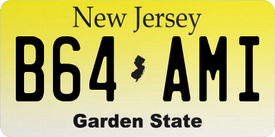 NJ license plate B64AMI