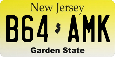 NJ license plate B64AMK