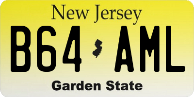 NJ license plate B64AML