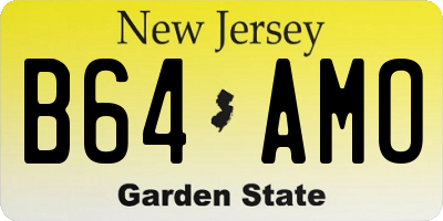 NJ license plate B64AMO