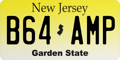 NJ license plate B64AMP