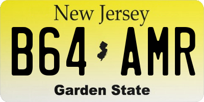 NJ license plate B64AMR