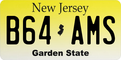 NJ license plate B64AMS