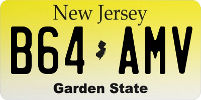NJ license plate B64AMV