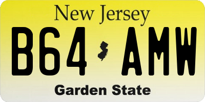 NJ license plate B64AMW