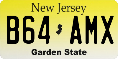 NJ license plate B64AMX