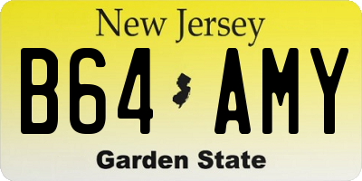 NJ license plate B64AMY