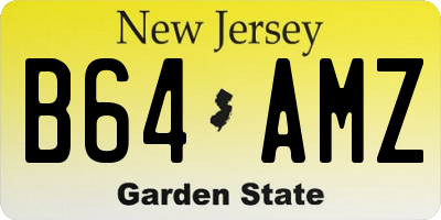 NJ license plate B64AMZ