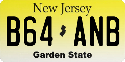 NJ license plate B64ANB