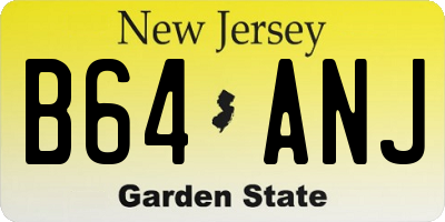 NJ license plate B64ANJ