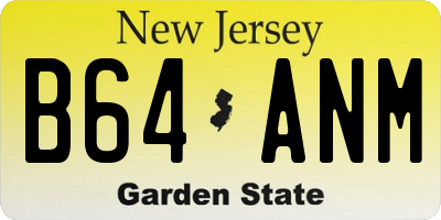NJ license plate B64ANM