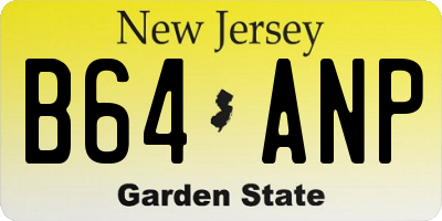 NJ license plate B64ANP