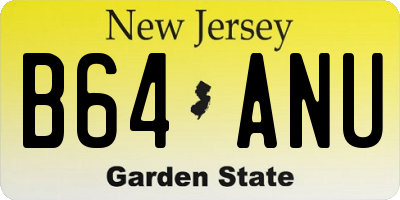 NJ license plate B64ANU