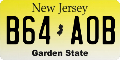 NJ license plate B64AOB