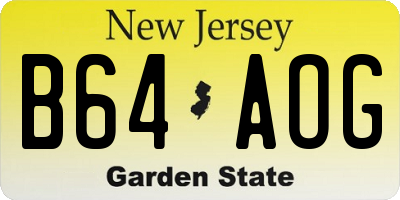 NJ license plate B64AOG