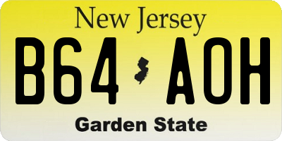 NJ license plate B64AOH