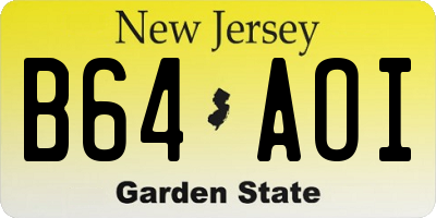 NJ license plate B64AOI