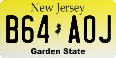 NJ license plate B64AOJ