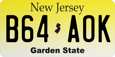 NJ license plate B64AOK