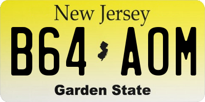 NJ license plate B64AOM