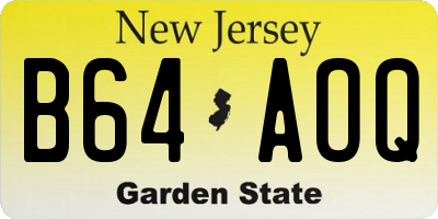 NJ license plate B64AOQ