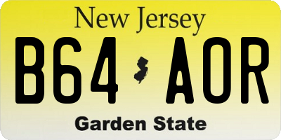 NJ license plate B64AOR