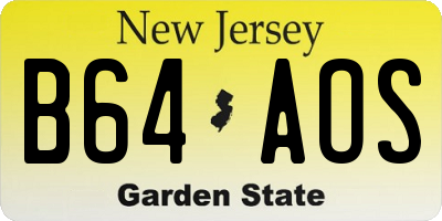 NJ license plate B64AOS