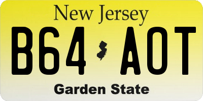 NJ license plate B64AOT