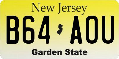 NJ license plate B64AOU