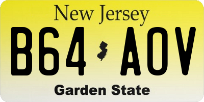 NJ license plate B64AOV