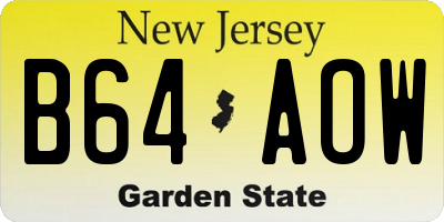NJ license plate B64AOW
