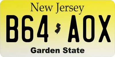 NJ license plate B64AOX