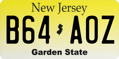 NJ license plate B64AOZ