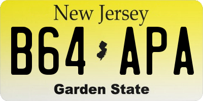 NJ license plate B64APA