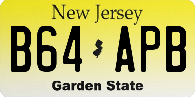 NJ license plate B64APB